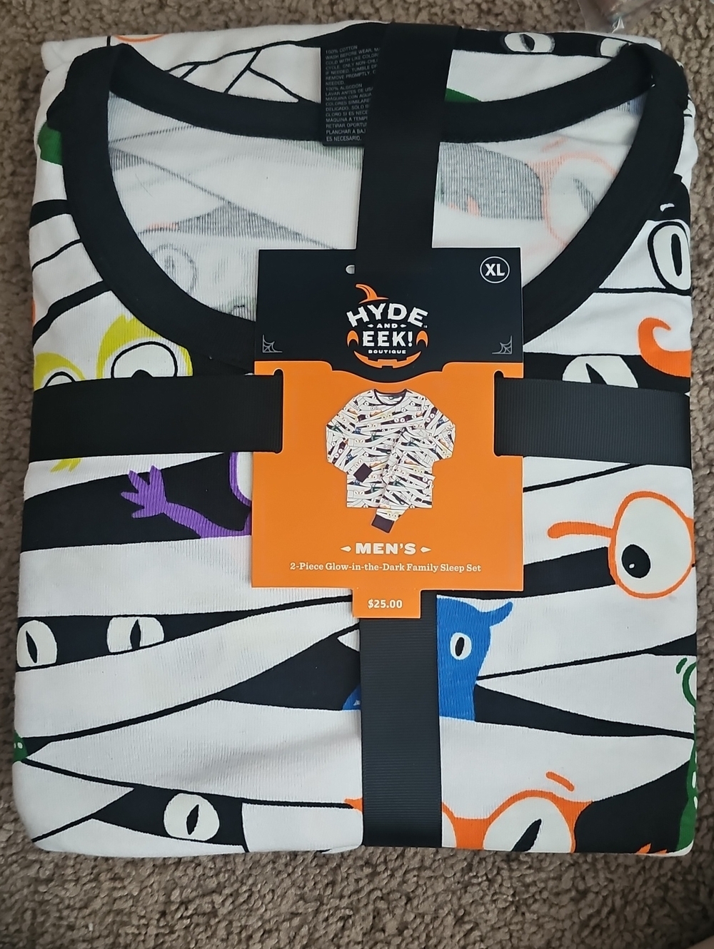 Men’s White Glow-In-The-Dark Graphic Shirt - XL